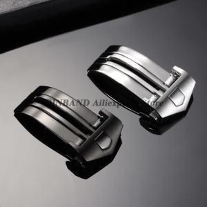 Khóa Gập Bằng Thép Không Gỉ 18mm/20mm Khóa Đồng Hồ Bằng Kim Loại Cho TAG Heuer Calera Dây Da Nút Đôi Có Thể Điều Chỉnh Khóa Đồng Hồ