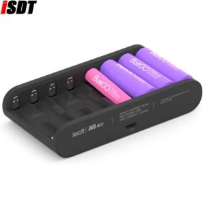 ISDT A8 Air 5-9V 27W 8-slot Smart Fast Battery Charger Wireless Operation USB Type-C Interface For AA/AAA NiMH NiCd Lipo Battery