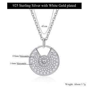 Pretty Beauty Moissanite Pendant Necklace S925 Sterling Silver for Women White Gold Plated Diamond Clavicle Chain Fine Jewelry