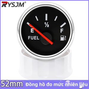 RYSJM | Cảm Biến Mức Nhiên Liệu Đa Năng 12V 24V 2 Inch 52mm Cho Ô Tô Thuyền Xe Máy Đồng Hồ Đo Mức Nhiên Liệu 0-190ohm Đèn Nền Đỏ Kèm Cảm Biến Mức Nhiên Liệu