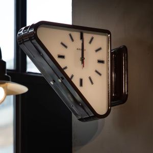 💥Dream Best🔥‌ Living Room Minimalism Clocks Two-sided Wall Clocks Triangle Modern Clock Mechanism Silent Design Clock Watch for Decoration