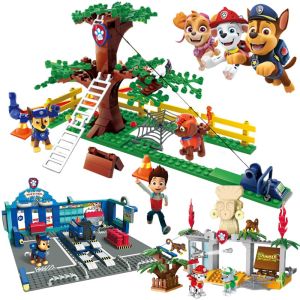 Wang Paw Patrol Li Da Gong Toy Archie Headquarters Underground Garage Dog Full Set Wangwang Team Kids Building Blocks