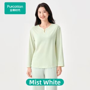 Purcotton | Cotton Water Gloss Long Sleeve Underwear Homewear