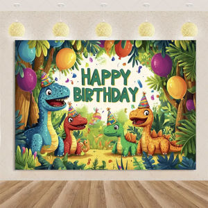 Jungle Dinosaur Theme Partys Decorations Background Safari Jungle Boys Birthday Banner Baby Shower Photo Studio Backdrop Props