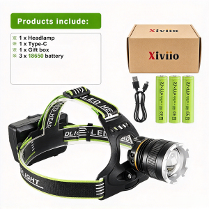 98800000LM High Power Headlight White/Yellow Light Long Range 2500M Rechargeable Led Headlamp with Sensor Fishing Head Lantern