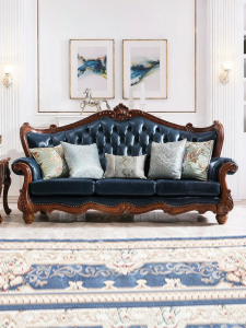 Bộ Sofa Da Cao Cấp Phong Cách Âu Mỹ Không Gian Lớn Da Bò Thượng Hạng