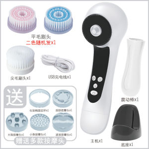 Electric Rechargeable Face Washing Instrument Porous Cleaner Home Use Beauty Skin Care Device with Adjustable Vibration Frequency