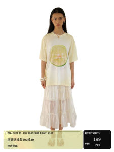 NEVERSEEZ Gradient Candy Colored Fruit Print Casual T-Shirt Short Sleeve Quick Dry Cooling Regular Fit Polyester Fiber