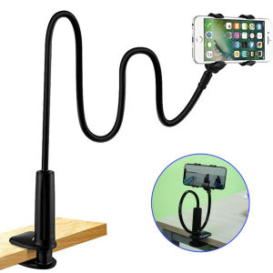 MYTHIS Flexible iPhone Anroid Device Apply to Bed Desk 360° Adjustable Mobile Phone Holder Gooseneck Stand Cellphone Clip Mount Clamp