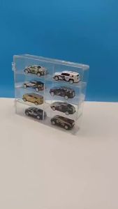 1:64 Hot Wheels Domeika Mô Hình Ô Tô Hộp Đựng Đồ Chơi Mô Hình Ô Tô Có Thể Xếp Chồng Chống Bụi Có Giá Trưng Bày Cửa