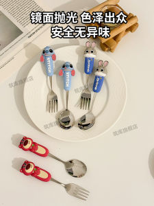 Đồ Ăn Disney Diby Cartoon Bear Strawberry Diby Western Dinner Spoon Child Anti-Fall Supplementary Food Spoon Soup Spoon