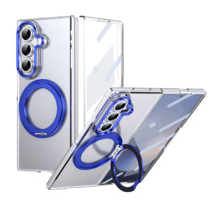 szhaiyu | For Samsung Galaxy Z Fold 8 Ultra Fold 8 7 6 5 4 HD Clear 360° Swivel Bracket Ring Tempered Glass Film Wireless Charge Case