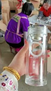 Insulated Tea Separation Glass Cup with Crystal Lid