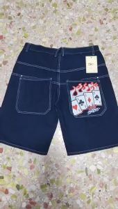 Thương Mại Điện Tử Quần Jean Đường Phố Hip Hop Poker Đồ Họa In Quần Jean Rộng Y2K Quần ỐNg RộNg