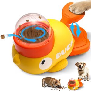 Dog Treat Dispenser Toy Duck Food Dispensing Interactive Toy Mainan Anjing