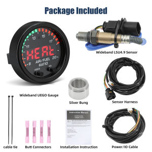 RYSJM | 52mm Oxygen Sensor AFR Controller Gauge 30-4110 30-0300 X-Series Wideband O2 Air Fuel Ratio Gauge Kit LSU 4.9 0258017025
