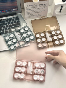 Large Capacity Portable Transparent Contact Lens Storage Box Multi-Pair Set High-End Feelings Invisible Eye Care Companion Box