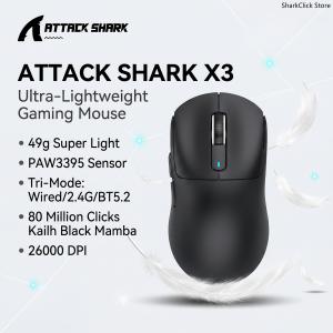 ATTACK SHARK | Attack Shark X3pro X3 Wireless Mouse Macro Gaming MouseLightweight MousePixArt PAW3395 650IPS 26000dpiMouse for pad/pc/mac