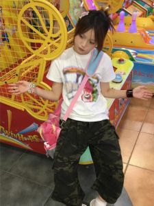 Áo Thun Cotton Tay Ngắn in Họa Tiết Hoạt Hình Màu Trắng Cho Nữ Mùa Hè Dáng Ôm Vừa Vặn Đi Làm Chất Liệu Cotton Nguyên Chất