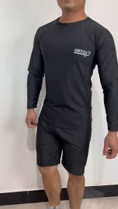 【Mermaid Swimsuit】Swimming suit 泳衣 Mens swimwear Short swimming trunks Two piece set Swimwear New large size Imitation shark skin 泳装男 Quick drying sun protection Long sleeved swimsuit Ship within 48 hours