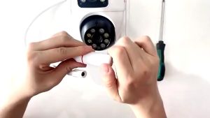 KAMERA CCTV PENGAWAS PENGAMAN GUOANVSION 8MP CCTV BONUS MEMORI 32 GB Kamera ICSEE PTZ Pelacakan Humanoid Lensa Ganda WiFi iP66 Outdoor Kamera