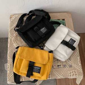 Korean Canvas Messenger Shoulder Bag Simple Male Female Students Casual Diagonal Bag