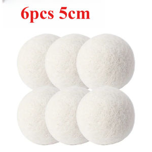 6Pcs Reusable Wool Dryer Balls Clothes Softener Laundry Fleece Dryer Ball Kit Home Clothes Dryer Washing Machine 3/4/5/6/7cm