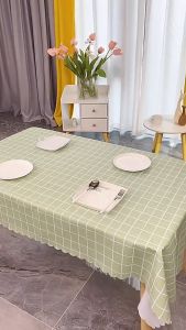 Extra Thicked PVC Table Cloth (4-6 Seat Round/Rectangle) 140cm - 180cm Nordic Dinning Table Mat Waterproof and Oil-proof