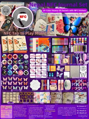 Creative DIY Notebook Set with Dried Flowers Butterflies and NFC Chip