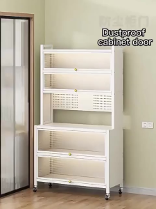 Kitchen Storage Cabinet Cabon Steel Organizer Rack Storage Multi-function Rack With Door