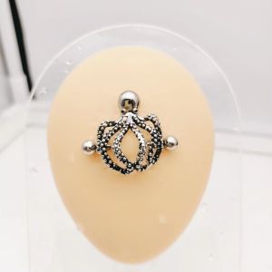2PCS 14G Nipple Ring 316L Stainless Steel Octopus Nipple Piercing Burnish Nipple Bar Barbell Bar Body Jewelry for Women