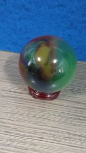 ลูกแก้ว สีรุ้ง ขนาดเส้นผ่าศูนย์กลาง 10 cm และ 100 มิล ความนาน 10 ครั้ง แต่ละลูก แต่ละลาย แต่ละด้าน จะไม่เหมือนกัน