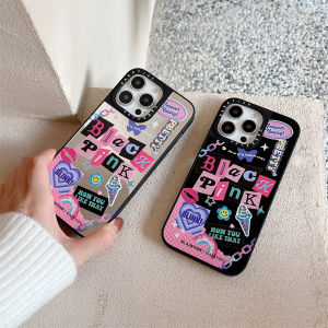 《KIKI》CASE.TIFY BLACKPINK Air cushion protection Phone Case for iphone 15 15pro 15promax 15plus 14 14pro 14promax 13 13pro 13promax 12 12pro 12promax cute for iphone 11 Cartoon phone case INS style popular girl Korean stars Mirror hard shell Style