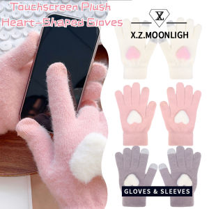 X.z. ถุงมือ MOONLIGH ของผู้หญิงหน้าจอสัมผัสน่ารักฤดูหนาวฉบับภาษาเกาหลีป้องกันความหนาวเย็นและถุงมือแคชเมียร์อุ่น