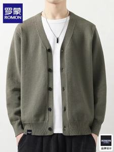 ROMON | V-Neck Open-Knit Versatile Leisure Loose Knit Sweater 2026 Autumn New