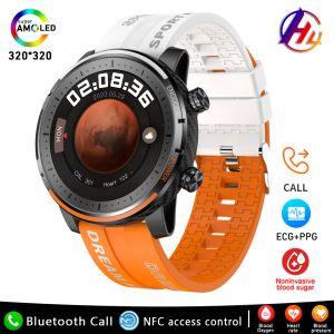 2024 New QW66 Blood Sugar/Glucose Smart Watch ECG+PPG Bluetooth Call Smart Watch Body Temperature Fitness Tracker100+ Sports Waterproof NFC Smart Watch