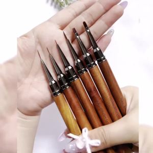 1 Cây Cọ Vẽ Móng Tay Gỗ Trầm Hương - Cọ Vẽ Móng Acrylic Tự Làm Dùng Cho Vẽ Sọc & Hoa Lông Nylon Tay Cầm Gỗ