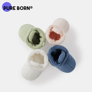 Pureborn Baby Shoe Covers Soft Bottom Plush Autumn Winter Warm Feet Protector Boys Girls Infant Footwear Snug Fit Anti Slip