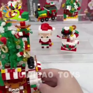 HUIQIBAO Christmas 8IN1 Santa Claus Tree Model Building Block DIY Elk Snowman Bricks Ornament Toys for Children Adult Gift