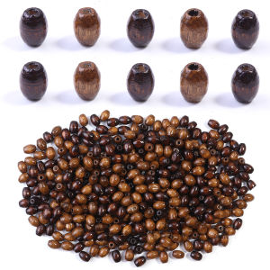 500Pcs 5x8mm Brown Oval Natural Wooden Beads for Jewelry Making Loose Spaced Wood Beads DIY Necklace Bracelet Accessories