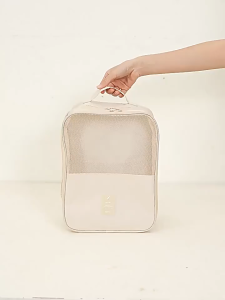 [SG STOCKS] Premium Portable Travel Shoe Bag/ Box Organizer with 3 Compartment & Luggage Slot with Zipper