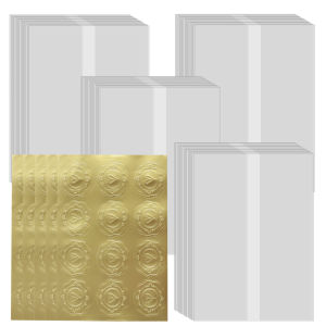 60Pack Vellum Jackets for 5x7 Invitations Folded Vellum Paper Jackets Translucent Thickened Vellum Paper Invitations Wrap Liners