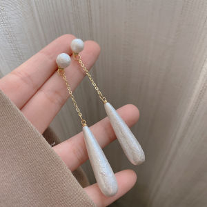 Hoa Tai Ngọc Trai Hình Giọt Nước Kiểu Pháp Thanh Lịch Dành Cho Nữ Thiết Kế Độc Đáo Cảm Giác Cao Cấp Đeo Hai Mặt Trang Sức Tai