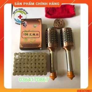 COMBO Con Lăn Ngải Cứu Đồng Đôi + Hộp 108 Viên Ngải Thảo Dược