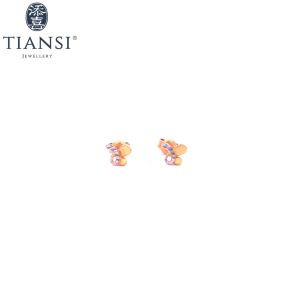 TIANSI 916 (22K) Gold Butterfly Earring 蝴蝶耳钉 Subang Emas