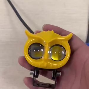 [Yellow]Universal MDL Owl Dual Color Owl White Yellow Fog Light Mini Driving Light For Motorcycle 12