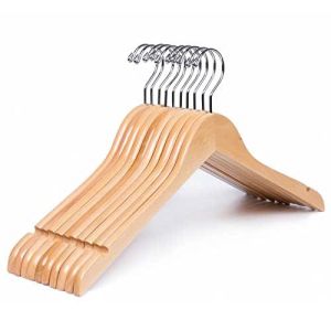 Combo 10 móc treo quần áo gỗ móc gỗ treo quần áo không thanh ngang có rãnh đủ màu