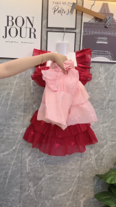 MK_ Set đồ nữ đi tiệc set thiết kế thêu áo tay cánh tiên kèm chân váy ngắn 2 lớp có lót Voan tơ đi biển