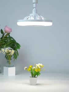 E27 Beveled Light Bulb Crystal Fan Lamp with Integrated Smart Remote Control Crystal Lamp for Home Bedroom and Kitchen