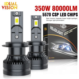 Dualvision 2PCS Car Lights H7 H4 H1 H8 H9 H11 9006 9005 9012 Super Bright LED Headlights High Low Beam Fog Light 6000K White 12V